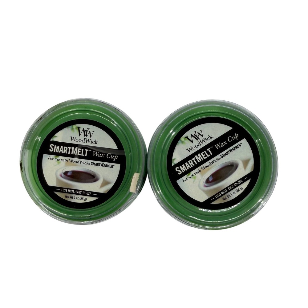 NEW WoodWick SmartMelt Wax Cup Clean Rain 1oz Set of‎ 2 Green Wax Melts 350149